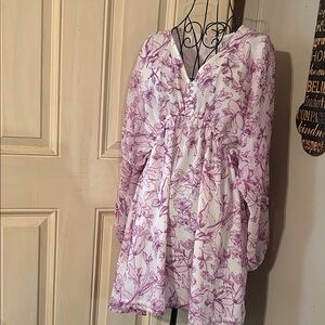 a new day Women's Long Sleeve Dress - Purple Floral
